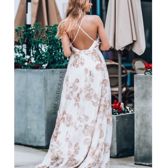 💜NWT Stunning Tulle/Beige Velvet Maxi - Picture 2 of 6